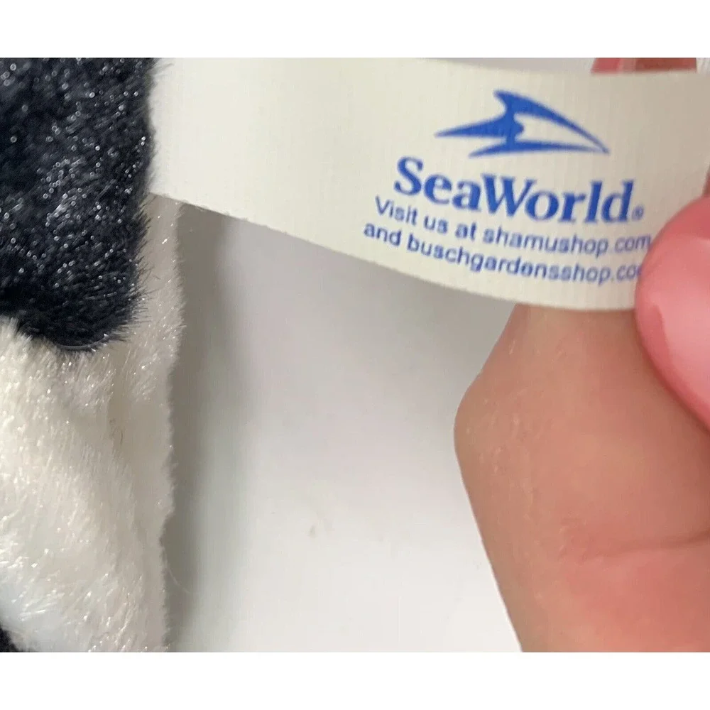 SeaWorld‎ Killer Whale Orca Shamu Black White Plush Stuffed Animal Toy Gift 9